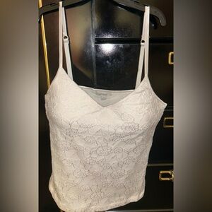 Dressbarn White Lace Camisole Top